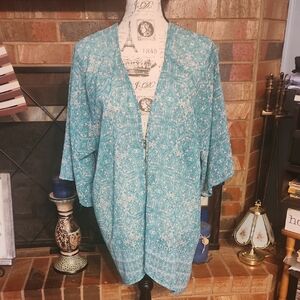 ‼️50%_5+Bundles‼️ Green Patterned Kimono Cardigan B7